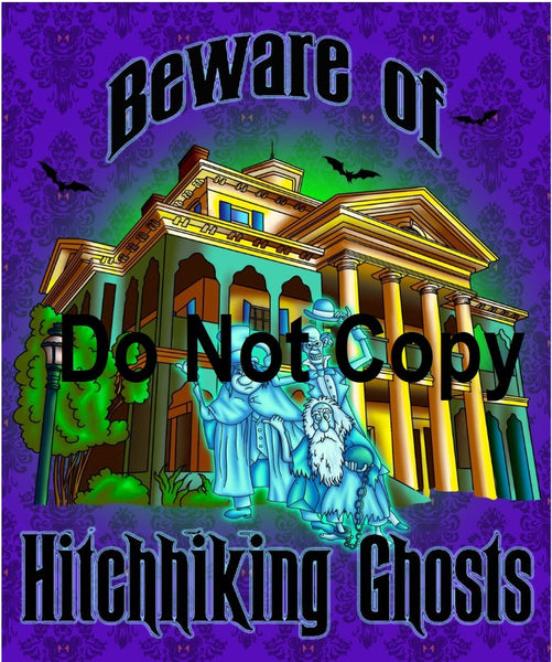 R118 Retail:  - Not So Haunted Halloween - HITCHHIKING GHOST - Adult Blanket Panel (58W x 72H)